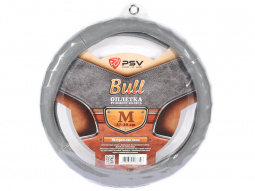 Оплетка руля "M" d37-39см "PSV" BULL (Серый) M