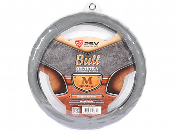 Оплетка руля "M" d37-39см "PSV" BULL (Серый) M