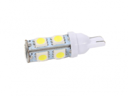 Лампа светодиод Т10 (12-5 габариты б/цок.) W5W 12V белая 9SMD "Lumen"