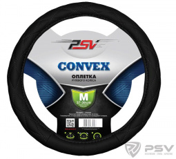Оплетка руля "M" d37-39см "PSV" CONVEX кожа, черный