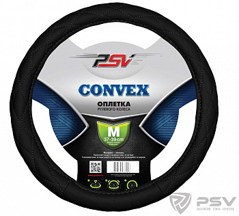 Оплетка руля "M" d37-39см "PSV" CONVEX кожа, черный