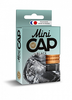 Ароматизатор подвесной с деревянной крышкой "AURA FRESH Mini CAP Black Ice" (Черный лед) 4ml