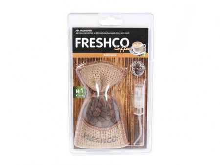 Ароматизатор подвесной мешочек с натуральным кофе "Freshсo Coffee Капучино"