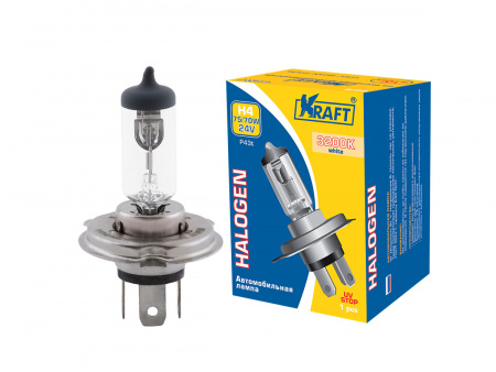 Лампа галоген H4 24/75/70W Р43t "KRAFT"