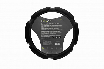 Оплетка руля "M" d37-39см "LECAR" (спонж, 6 подушек) черный