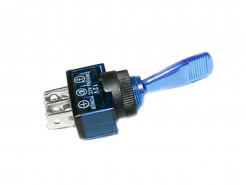 Тумблер ON-OFF  синий LED, однополюсной, 12В