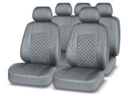 Чехлы а/м унив. "AUTOPREMIER" "GRAND" чёрный/серый, экокожа, SRS AIRBAG, карман, 5 мм поролон, 6 молний, 11 предметов