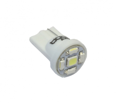 Лампа светодиод Т10 (24-5 габариты б/цок.) W5W 24V белая 5SMD "YADA"