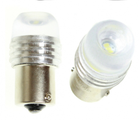 Лампа светодиод S25 (12-21) P21W 12V High Power optical линза белая "YADA"
