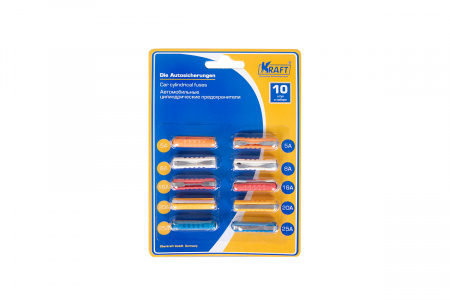 Предохранитель цилиндр. "KRAFT" (к-т 10шт)