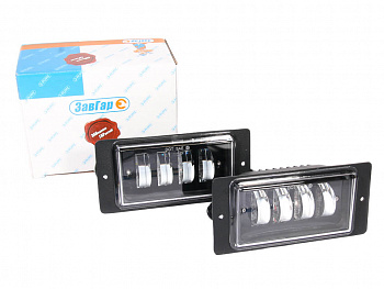 Фара противотуманная 2110-2115 (штатная) LED (4 диода) 40Вт белая (к-т 2 шт) "ЗавГар"
