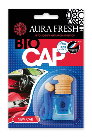 Ароматизатор подвесной с деревянной крышкой "AURA FRESH BIO CAP New Car" (Новая Машина)