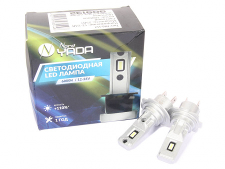 Лампа светодиод H7/H18 12-24V 25W 6000K 2000lm M6 к-т 2шт "YADA"