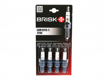 Свеча "BRISK" 2108-2110 инж.8-ми клап. LOR15YC-1-J (к-т 4шт) с медным электродом