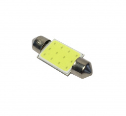 Лампа светодиод Т11 (12-5-2-х цок.салон.,ном.знака) C5W 12V белая COB "YADA"