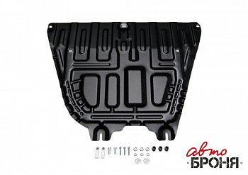 Защита картера KIA Rio V-1.4, 1.6, Solaris,V-1.4, 1.6 с креп. "АвтоБРОНЯ"