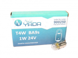 Лампа А 24-4 T4W (1W) 24V BA9s (габариты,указ.поворотов) "YADA"