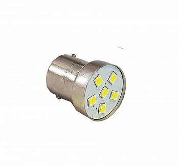 Лампа светодиод G18 (12-10) R10W 24V белая (6LED диодов) "YADA"