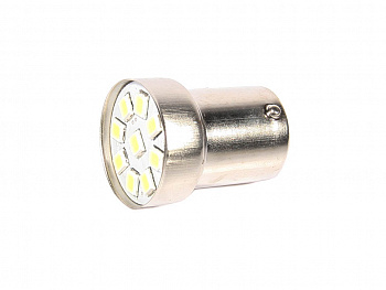 Лампа светодиод G18 (12-10) R10W 12V белая (9LED диодов) "YADA"