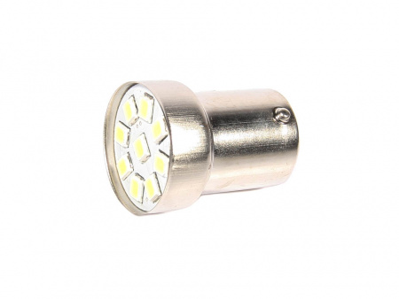Лампа светодиод G18 (12-10) R10W 12V белая (9LED диодов) "YADA"