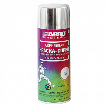 Краска аэрозольная хром акриловая "ABRO"MASTERS (520 мл)