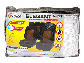 Чехлы а/м унив. "PSV" Elegant Next коричневый (ромб+экокожа)