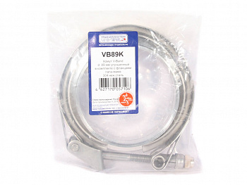 Хомут V-Band  d  89 мм улучшенный в комплекте с фланцами папа-мама 304 неж.сталь TRANSMASTER UNIVERSAL VB89K