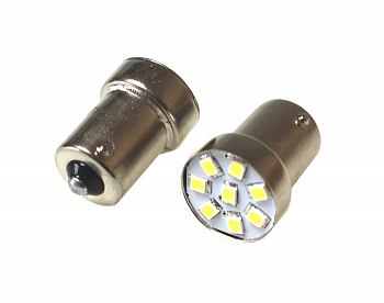 Лампа светодиод G18 (12-10) R10W 12V белая (6SMD диодов) "YADA"