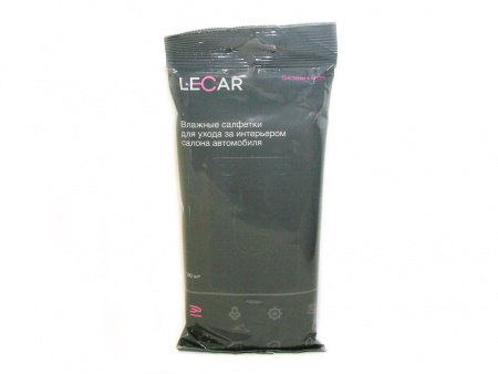 Салфетки влажные для салона и пластика (30 шт) "LECAR"