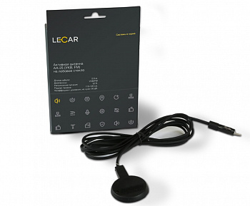 Антенна авто активная внутрисалонная "LECAR" АА-25 (фирм. упак.) (УКВ)