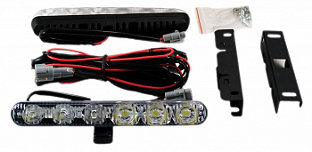 Огни ходовые "Вымпел" DRL-HP-L6  (мет.корп 6 диод) (к-т 2шт)