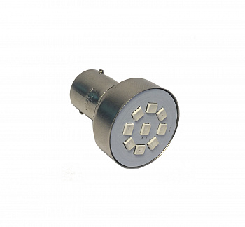 Лампа светодиод S25 (12-21) P21W 12V красная (9LED диодов) "YADA"