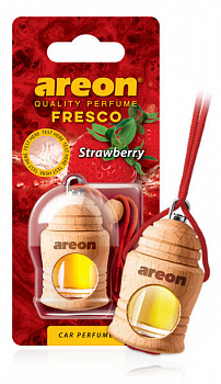 Ароматизатор подвесной с деревянной крышкой "AREON FRESCO" Strawberry