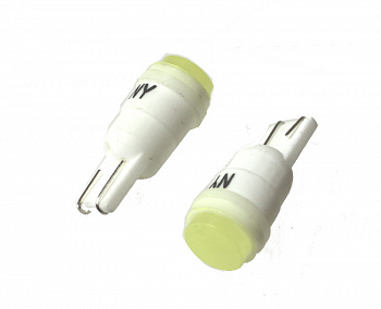 Лампа светодиод Т10 (12-5 габариты б/цок.) W5W 12V белая COB керамика "YADA"