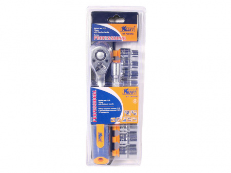 Набор головок торцевых (12 предм.) "KRAFT" 1/2 с трещоткой