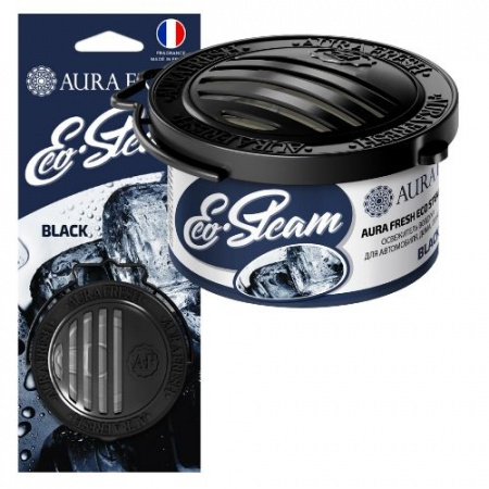 Ароматизатор на панель приборов "AURA FRESH ECO STEAM Black Ice" (Черный лед)