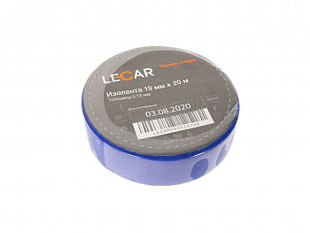 Изолента синяя (19мм х 20м) "LECAR" ПВХ