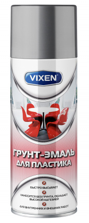 Грунт спрей (520 мл) для пластика серый матовый акриловый "VIXEN"    (RAL 7040)