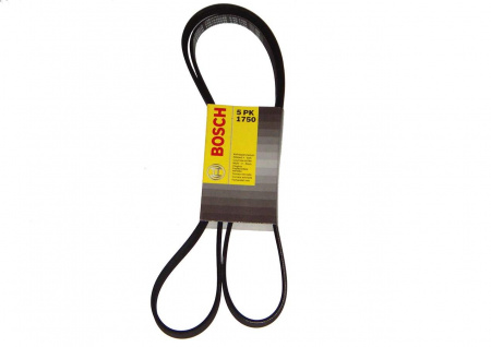 Ремень генератора Largus, Logan, Sandero с ГУР+кондиц. до 2010г. (5PK1750) "BOSCH"