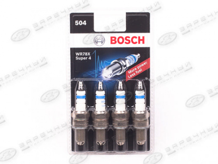 Свеча "BOSCH" 2108-10 инж.(8-ми клап.) WR78X (4-х контактная) (к-т 4шт)