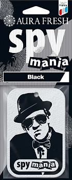 Ароматизатор подвесной картонный "AURA FRESH SPY MANIA Black Ice" (Черный лед)