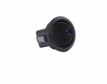 Клавиша 12V 20А круглая черная с синей LED подсветкой (3конт.) ON-OFF "YADA"