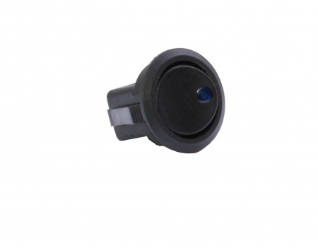 Клавиша 12V 20А круглая черная с синей LED подсветкой (3конт.) ON-OFF "YADA"