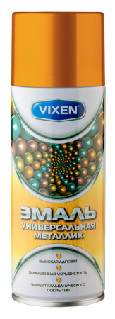 Краска аэрозольная золото акриловая универсальная (металлик) "VIXEN" (520 мл)