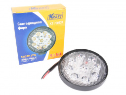 Фара доп. светодиодная "KRAFT" круглая 9LED 27Вт 9-60В