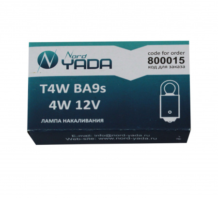 Лампа А 12-4 T4W 12V (габариты,указ.поворотов) "YADA"