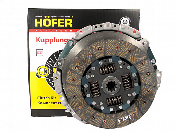 Сцепление УАЗ дв.409 с подшипником (КПП 5 ступ) "HOFER"