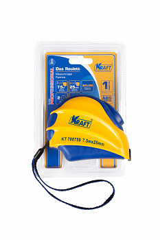 Рулетка 7,5 м х 25 мм, с автоматической фиксацией "KRAFT" Professional