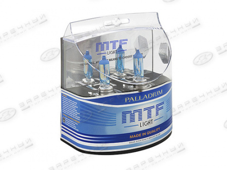Лампа галоген H7 12/55W к-т 2шт "MTF" PALLADIUM 5500K (Корея)