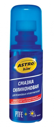Смазка силиконовая для рез.уплотнений (100 мл) "Астрохим" (губка-аппликатор)  с PTFE и UV-фильтром